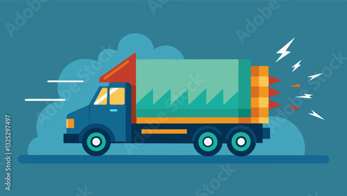 The trucks loud engine and flashing lights bring a sense of urgency to the delivery a reminder of the dire situation that has brought it here.. Vector illustration