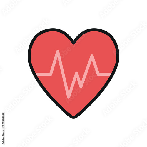Heart with pulse icon represents cardiovascular health and overall well-being, perfect for World Health Day promotions, medical awareness campaigns, fitness branding, and healthcare-related visuals.