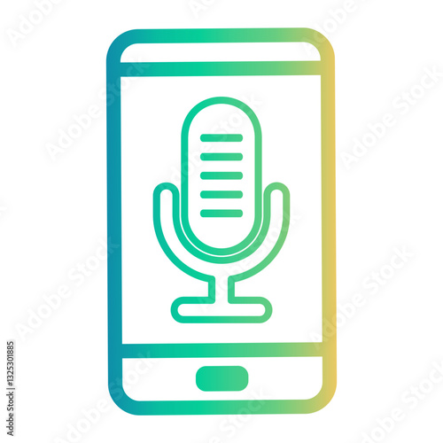 audio recorder Line Gradient Icon