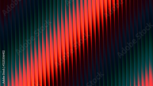 Vibrant ribbed background with futuristic vintage aesthetic and nostalgic retro chrome. Chromatic dramatic gradient in retro-futuristic style with warm and cool tones for trendy visual art projects
