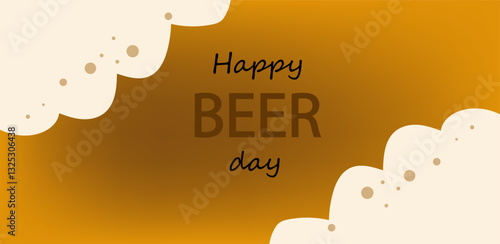 International beer day. American national beer day.  Flat design vector hand drawn illustration.