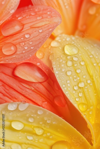 Closeup macro view of flower in Spring.