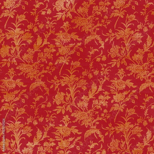Floral ornament background paper, seamless fabric with textured pattern