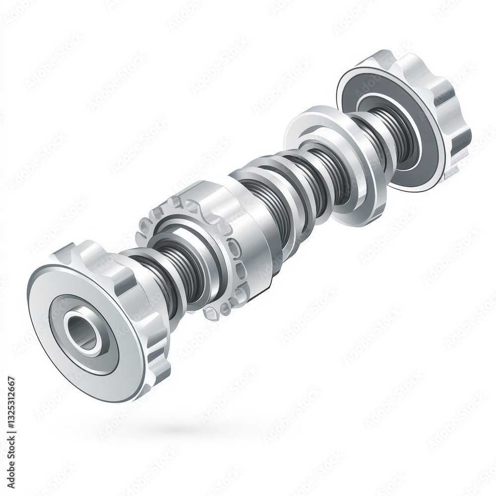 Detailed Metallic Industrial Components Close Up Detailed Metallic Industrial Components Close Up