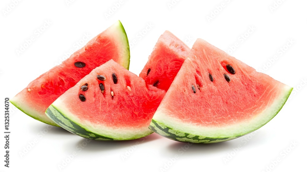 Watermelon triangle slices with seeds isolated Watermelon triangle slices with seeds isolated