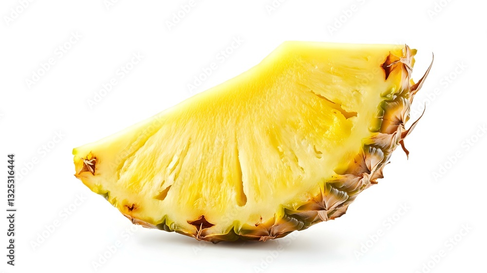 Vibrant pineapple wedge with detailed texture Vibrant pineapple wedge with detailed texture
