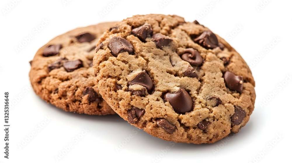 Two cookies with a white background Two cookies with a white background