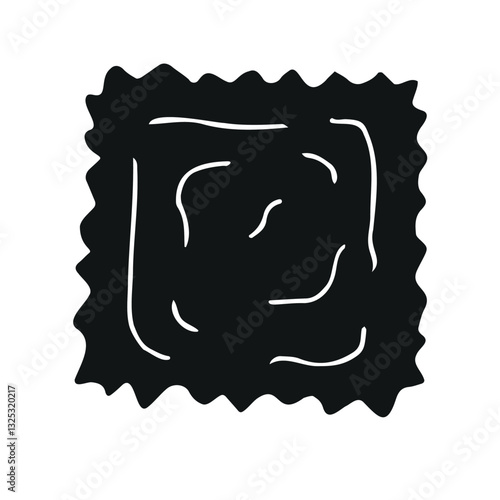 Vector hand drawn sketch doodle ravioli isolated on white background