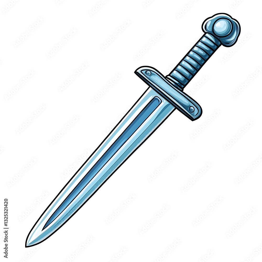 Ancient Blue Steel Dagger Illustration Design Ancient Blue Steel Dagger Illustration Design