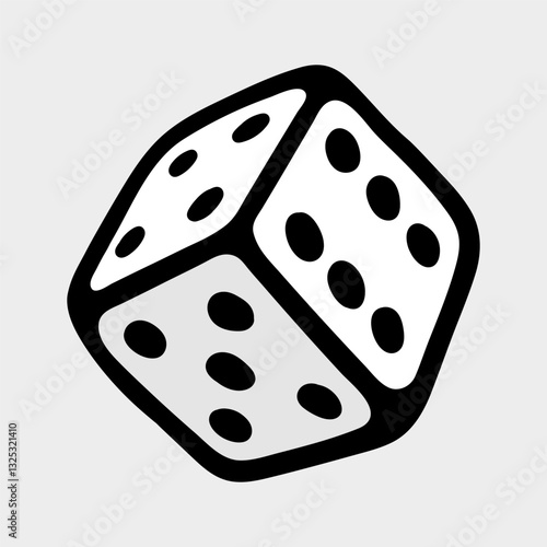 illustration cartoon single dice logo icon