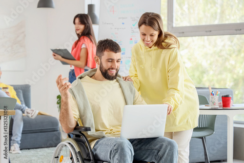 Male designer in wheelchair...