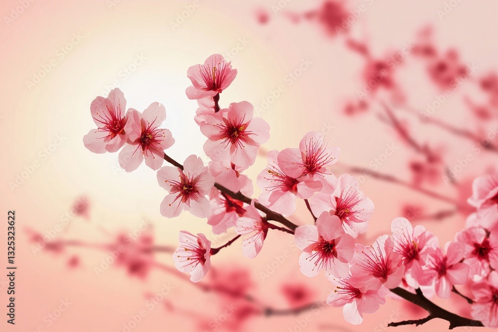 Obraz premium Sakura Cherry Blossom Banner