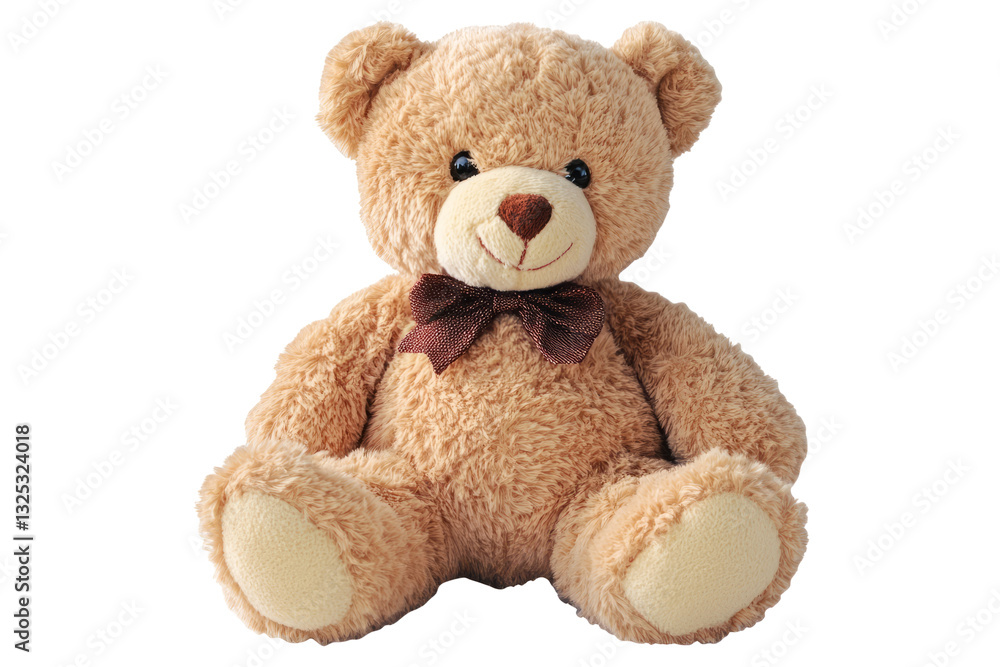 Fototapeta premium Cute Teddy Bear With A Bow Tie Isolated On Transparent. Valentine'S Day, Love, Or Gift Concept