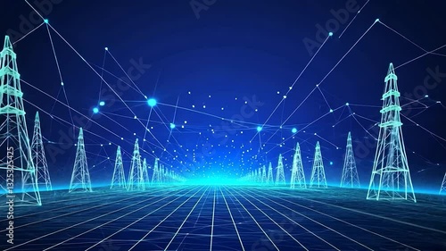 Futuristic Energy Grid Landscape