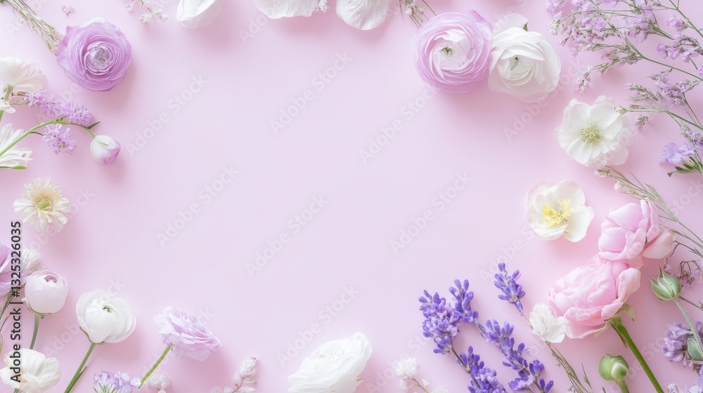 Beautiful background template made of Spring flowers. Beautiful background template made of Spring flowers.