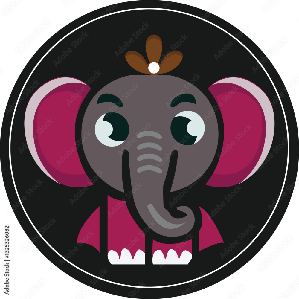 Fototapeta premium vector illustration of a female elephant