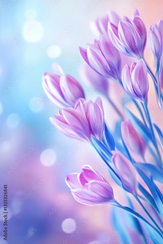 Fototapeta premium Beautiful background template made of Spring flowers.