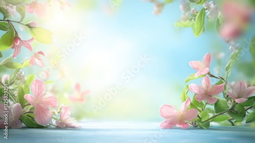 Beautiful background template made of Spring flowers.