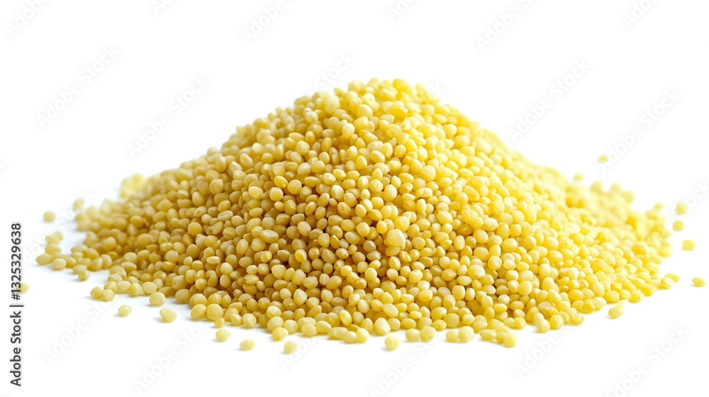 Pile of millet isolated on white Pile of millet isolated on white