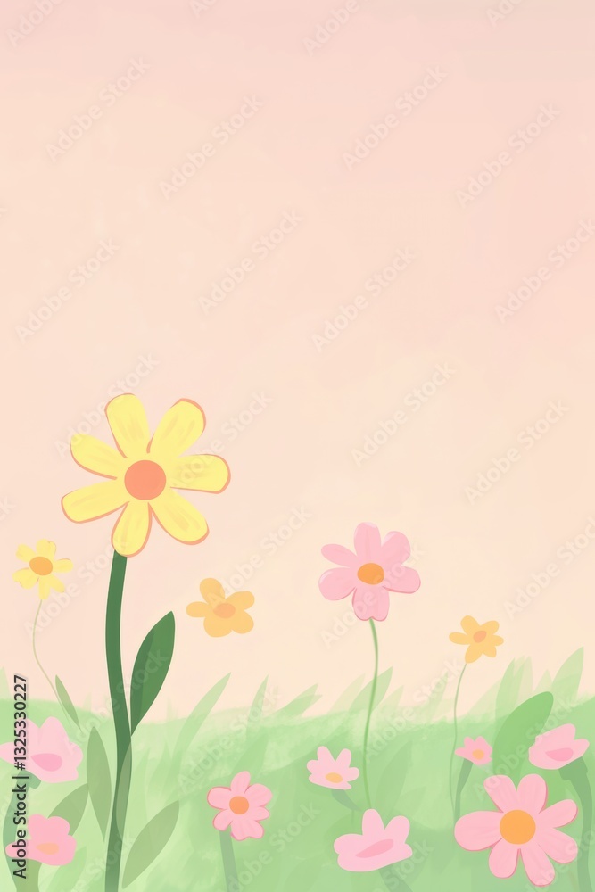 Beautiful background template made of Spring flowers. Beautiful background template made of Spring flowers.