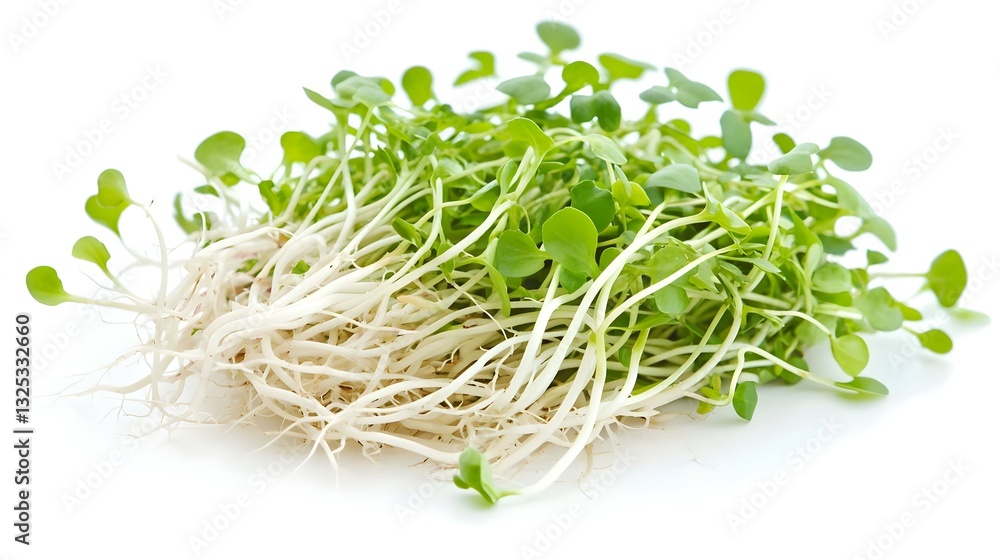 pile of fresh radish sprouts or Kaiware Daikon pile of fresh radish sprouts or Kaiware Daikon