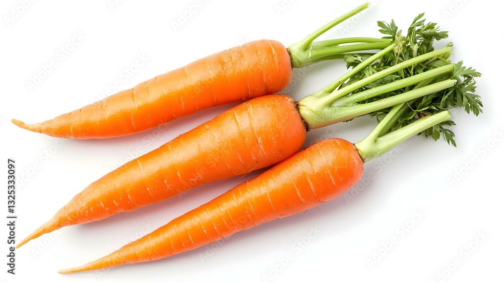 Fresh ripe carrot on white background top view Fresh ripe carrot on white background top view