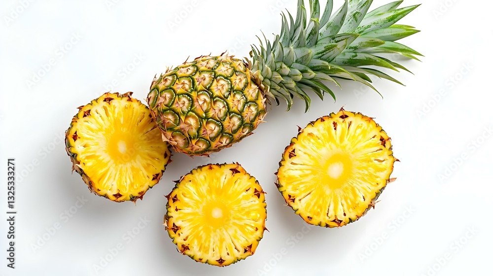 fresh pineapple on white background fresh pineapple on white background