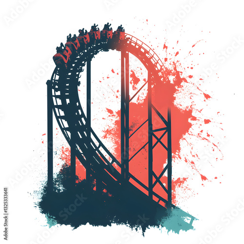 Thrilling Roller Coaster Adventure at Amusement Park: A Colorful Journey of Fun, Excitement, and Adrenaline in a Vibrant, Summer Landscape of Memorable Rides and Family Entertainment
