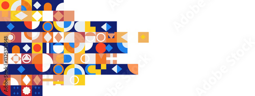 Geometric mural wallpaper