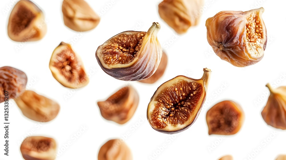 Delicious dried figs in the air closeup Delicious dried figs in the air closeup