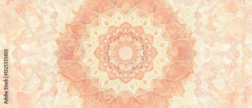 Elegant vector pattern featuring radial symmetry and intricate geometric mandala details in pastel tones