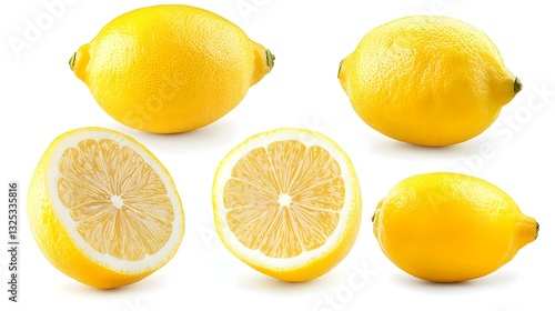 Wallpaper Mural Collection of ripe juicy yellow lemons isolated Torontodigital.ca