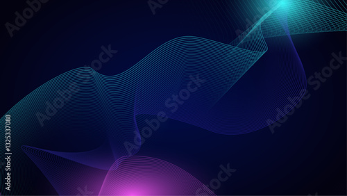 Abstract wave background with light effect