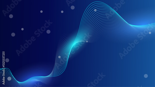 Wallpaper Mural Abstract curvy and smooth blue lines layout banner design Torontodigital.ca