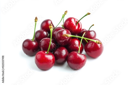 Wallpaper Mural Fresh Red Cherries on White Background for Healthy Eating Concept Torontodigital.ca