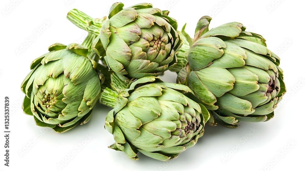 Fototapeta premium Fresh Artichokes isolated on white background