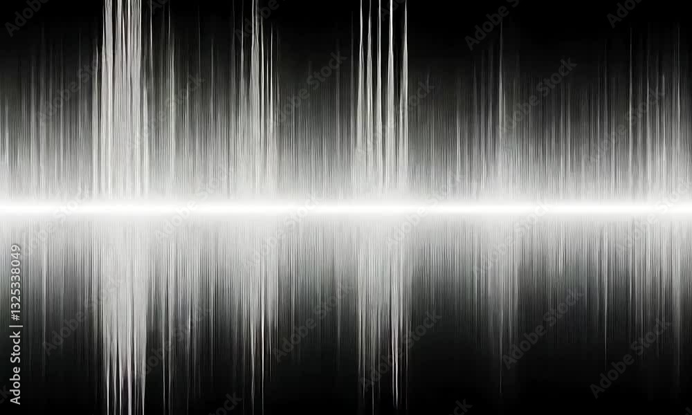 Abstract Sound Waveform, Audio Spectrum, Digital Signal, Grey Scale, Bright Line, Visual Music, Energy Abstract Sound Waveform, Audio Spectrum, Digital Signal, Grey Scale, Bright Line, Visual Music, Energy