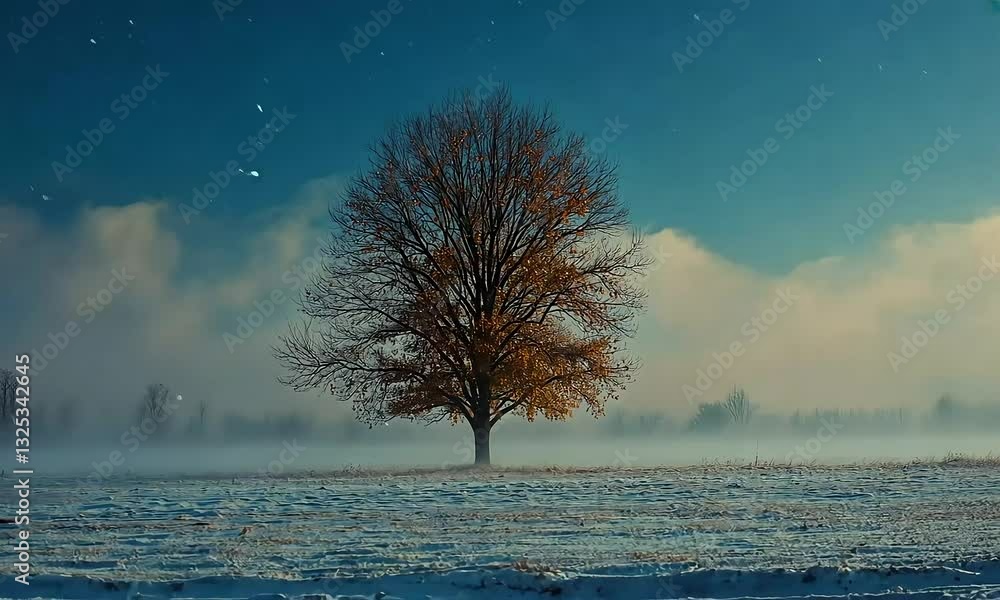 Lonely tree in a winter wonderland Lonely tree in a winter wonderland