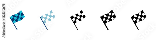 Race flag icon vector isolated on white background. Competition sport flag line vector icon. Racing flag. Start finish flag. Checkered. Start