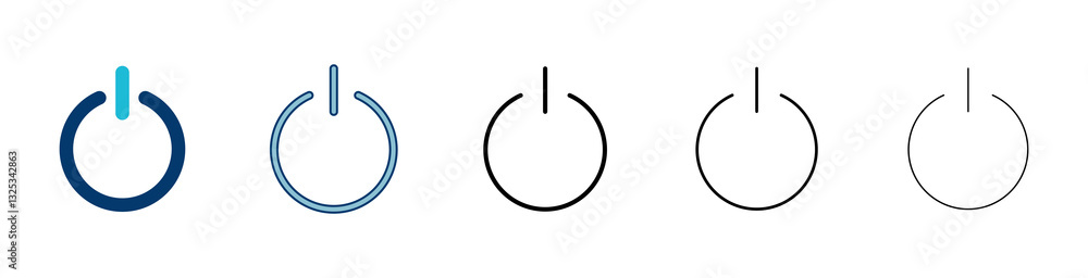 Power icon vector isolated on white background. Power Switch Icon. Start power icon