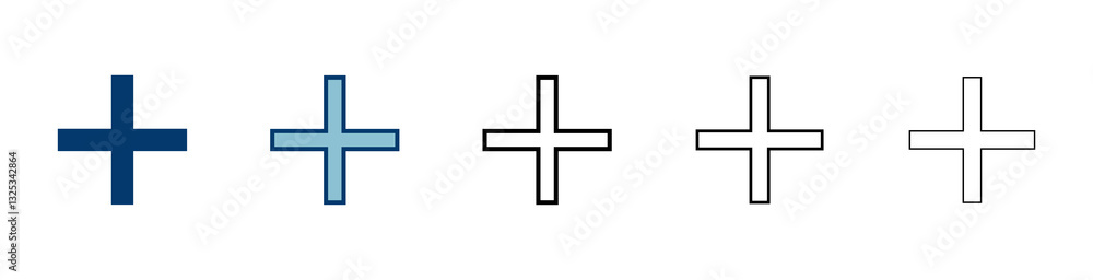 Plus Icon vector isolated on white background. Add plus icon. Addition sign. Medical Plus icon Plus Icon vector isolated on white background. Add plus icon. Addition sign. Medical Plus icon