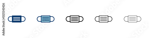 Mask icon vector isolated on white background. Man face with mask icon. Safety breathing masks. Industrial safety N95 mask. Medical mask vector icon.
