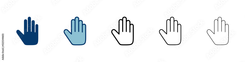 Hand icon vector isolated on white background. Hand gesture. hand stop Hand icon vector isolated on white background. Hand gesture. hand stop