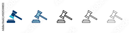 Gavel icon vector isolated on white background. Hammer icon vector. Judge Gavel Auction Icon Vector. Bid