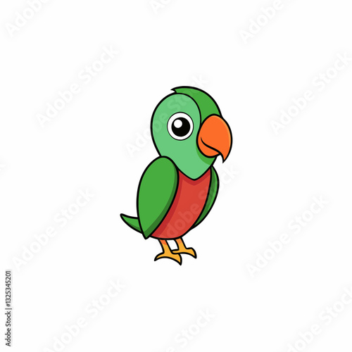 green parrot on white background lovebird