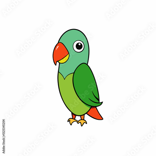 green parrot isolated on white lovebird
