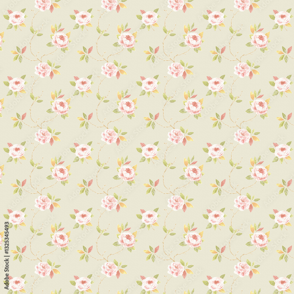 Floral ornament background paper, seamless fabric with textured pattern Floral ornament background paper, seamless fabric with textured pattern