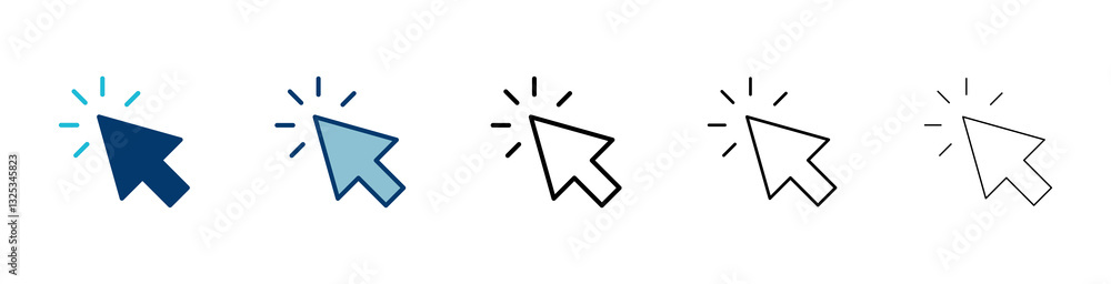 Click icon vector isolated on white background. Cursor icon. Computer mouse click cursor black arrow icons. pointer arrow