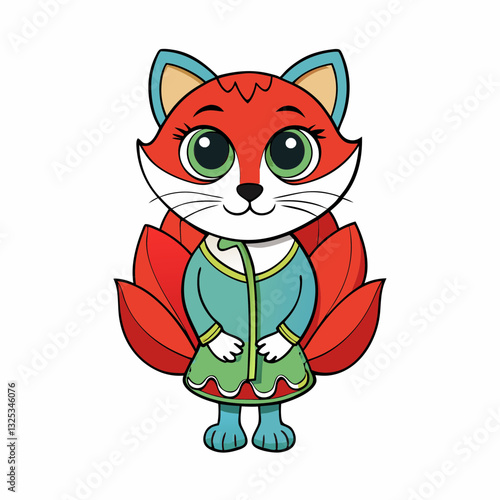poppy cat on white