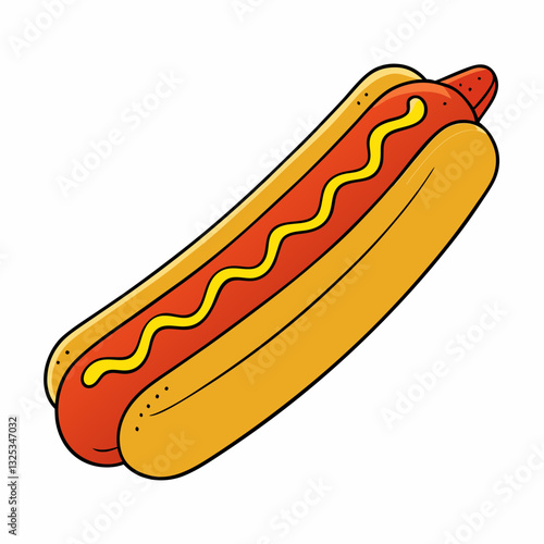 hot dog with mustard